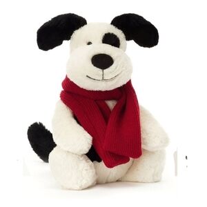 Jellycat Bashful Winter Puppy - w/ jellycat gift bag / jellycat Christmas puppy
